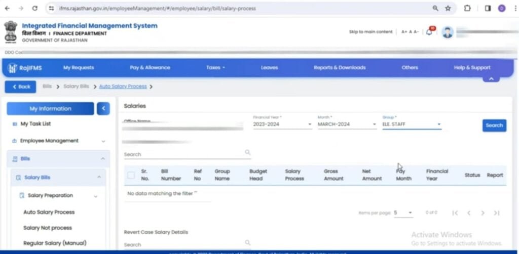 IFMS 3.0 BILL REVERT AND REGENERATE