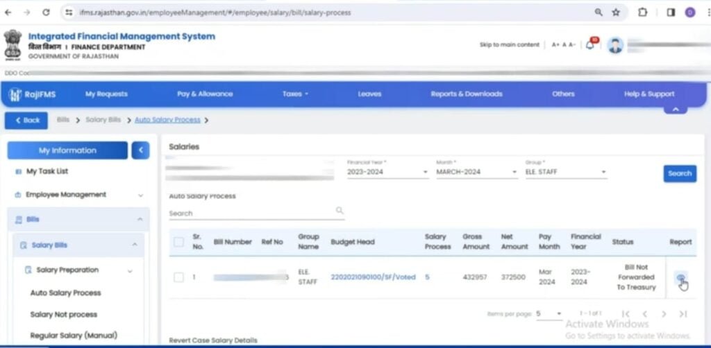 IFMS 3.0 BILL REVERT AND REGENERATE