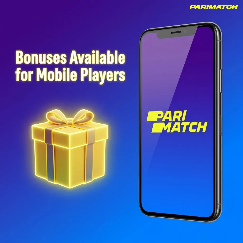 Mobile app showing bonus offers including sports betting and casino deposit match promotions with rupee amounts — Parimatch in India