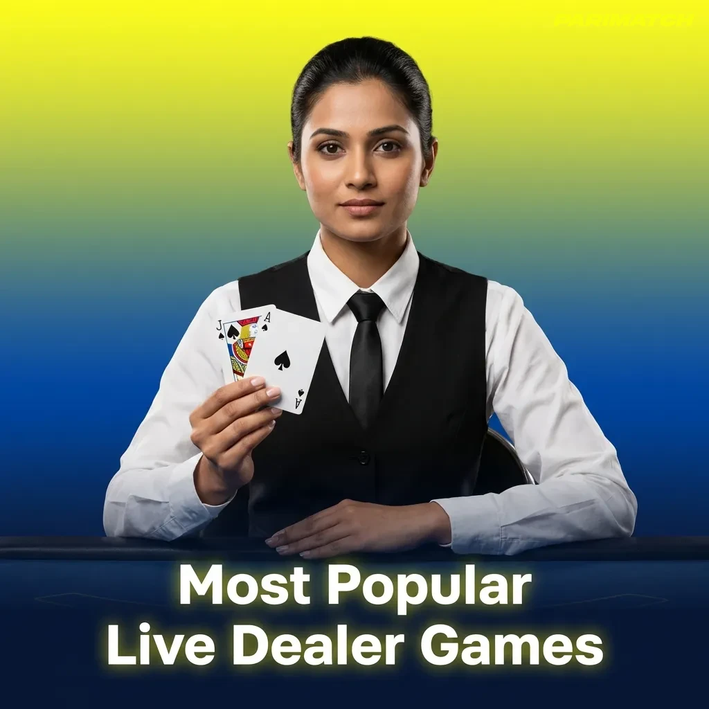 Live dealer games including Andar Bahar, Teen Patti, Lightning Roulette, Blackjack, Baccarat, Dragon Tiger, and Crazy Time — Parimatch in India