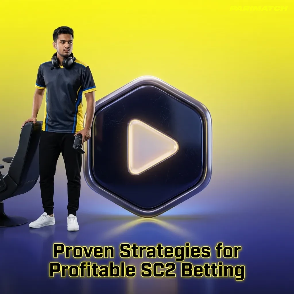 StarCraft 2 players competing in an esports tournament with strategic gameplay and betting statistics displayed on screen — Parimatch in India